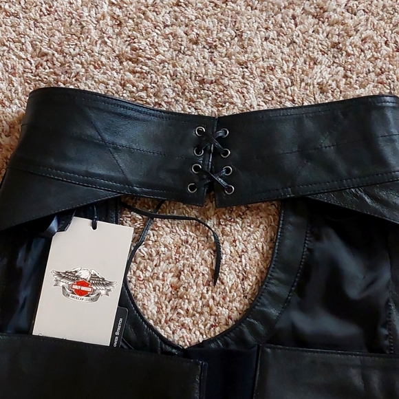 New Harley leather riding chaps - NWT - Picture 4 of 12